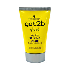 Got2B Glued styling glue bottle in a 6-pack showing strong hold for bold spikes.