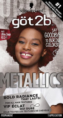 Got2B Metallics Deep Red tube close-up for vibrant metallic color at home.
