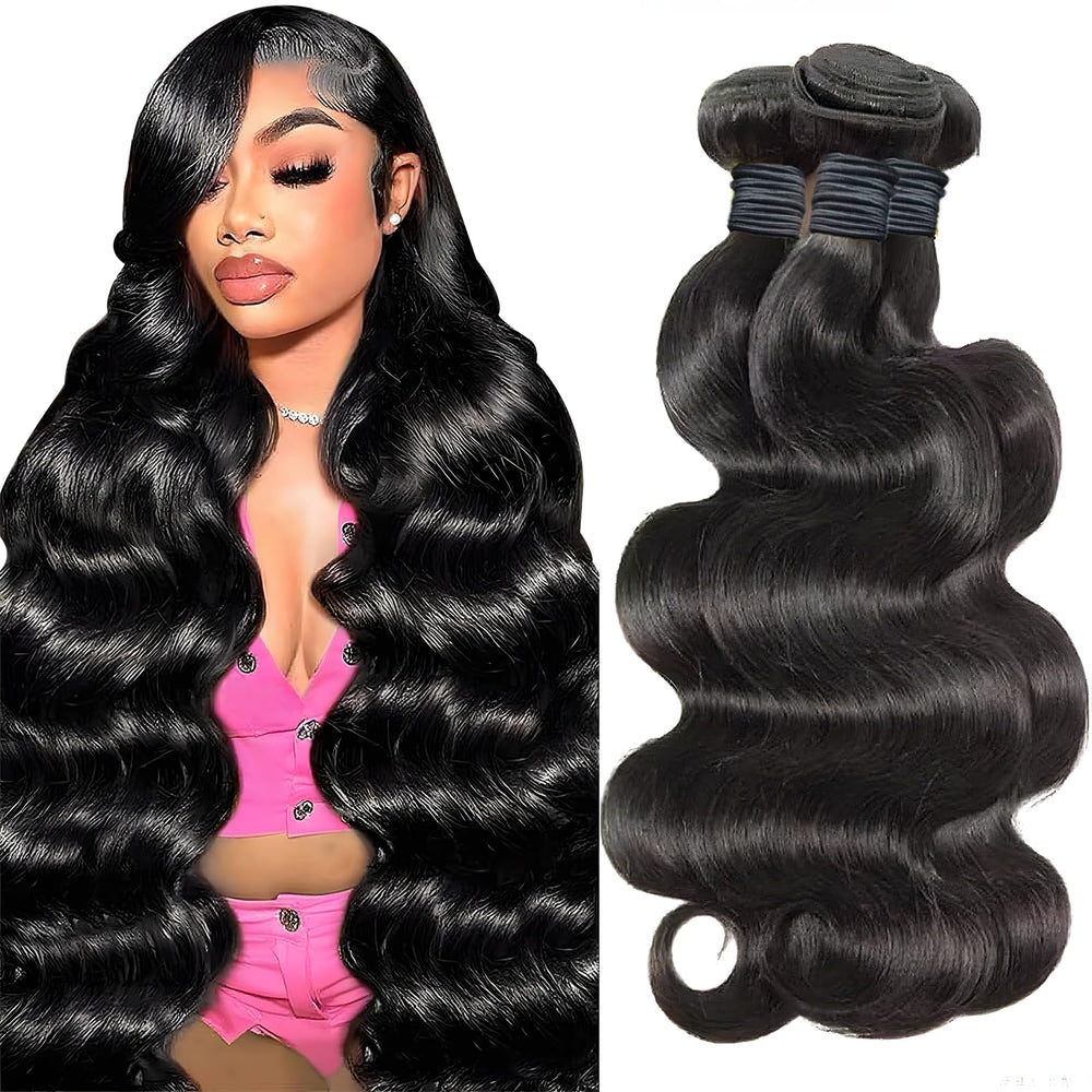 Gotcosy 20-inch body wave bundles showing Brazilian virgin hair for instant volume