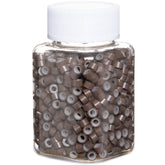 GOTDYA 1000pcs brown extension beads with silicone lining for secure hair integration.