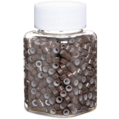 GOTDYA 1000pcs brown extension beads with silicone lining for secure hair integration.
