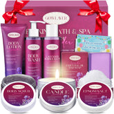 GOWLAVER gift spa basket lavender body wash close-up for cleansing and relaxation