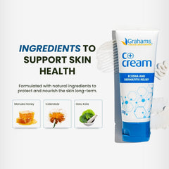 Hands applying Grahams Natural C+ Eczema Cream