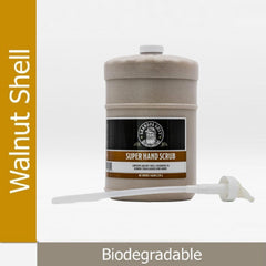 Close-up of walnut shell scrubbers highlighting biodegradable, solvent-free cleaning power.