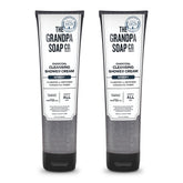 The Grandpa Soap Company charcoal shower cream bottle front view highlighting a clarifying cleanse.