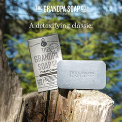 Grandpas Soap Co Charcoal Bar texture highlights creamy formula for sensitive skin
