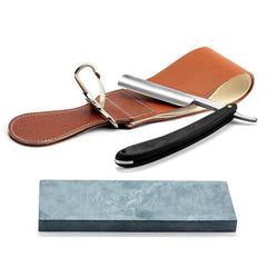 Grandslam Pro natural wooden handle razor with balanced grip for precise shaving.