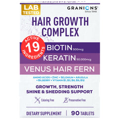 Granions hair growth supplements bottle visual for convenient daily support.