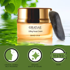 Gratiae lifting-moisture-cream-texture-closeup showcases silky texture for fast absorption.