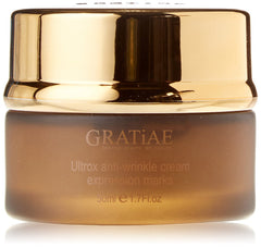 Gratiae Ultrox Expression Marks Cream bottle close-up for premium anti-aging care
