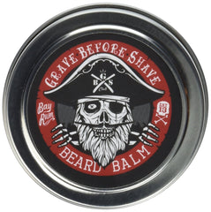 Grave Before Shave Bay Rum Beard Balm in a giant tin, taming and conditioning facial hair