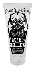 Grave Before Shave Beard Conditioner bottle featuring argan oil for hydrated, soft beard.