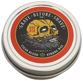 Grave Before Shave Fisticuffs Cigar Blend tin providing strong moustache hold