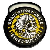 Grave Before Shave Teakwood beard butter jar for easy conditioning and scent
