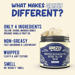 Texture swirl of Grazly balm showing fluffy, fast absorption