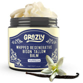Grazly Whipped Bison Tallow Balm in vanilla jar for daily moisture