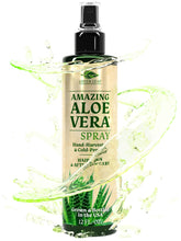 Green Leaf Naturals Aloe Vera Spray bottle for skin hydration.
