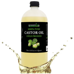 GreenIVe castor oil bottle with amber glass and dropper for precise application.