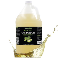 GreenIVe Castor Oil bottle one gallon for bulk home use and long storage.