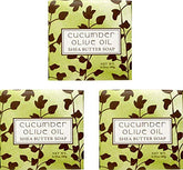 Greenwich Bay cleansing spa soap packaging featuring cucumber olive oil for a refreshing cleanse.