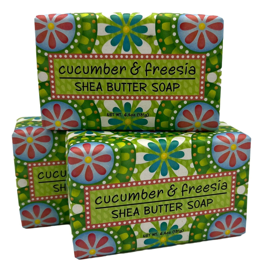 Greenwich Bay Garden Soap cucumber and freesia for gentle daily cleansing and refreshing scent.