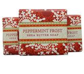 Greenwich Bay Peppermint Frost three-bar wrap with moisturizing shea butter, perfect for gifting.