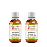 Greenwood Essential saffron oil bottle in amber glass ideal for daily skincare with dilution.