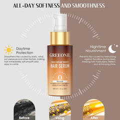 GREEONIL hair serum applied on damp hair for easier styling