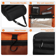 GRIO tactical toiletry bag waterproof interior pocket for separating wet items