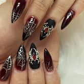 GRITOSE 24pcs Halloween press-on nails in almond shape for quick party-ready nails.