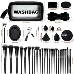 Grnheat labeled brushes simplify beginners' makeup application.