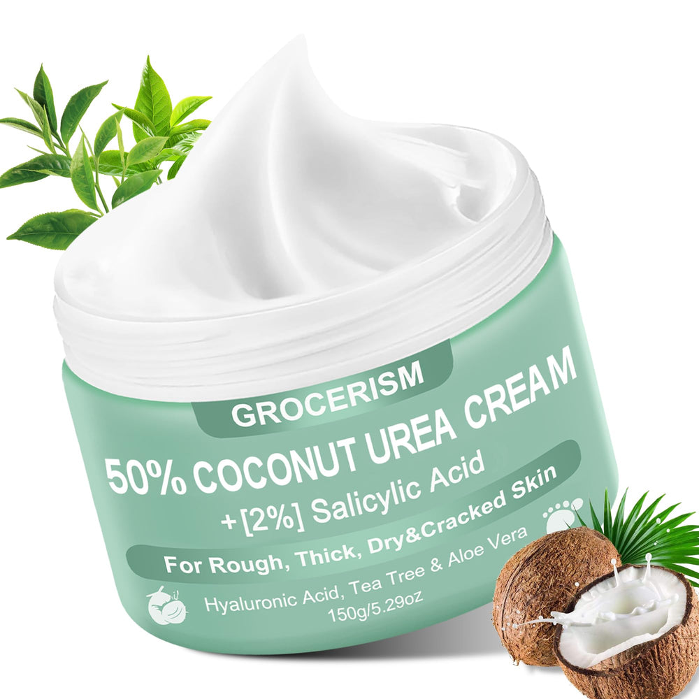 Grocerism Urea Cream 50% bottle for rapid callus softening and hydration.