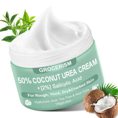 Grocerism Urea Cream 50% bottle for rapid callus softening and hydration.