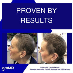 GroMD argan oil biotin caffeine blend highlights premium nourishment for hair.