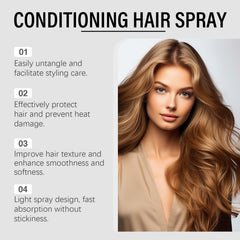 Grospe heat-protection-on-hair illustration suggests protection during heat styling.