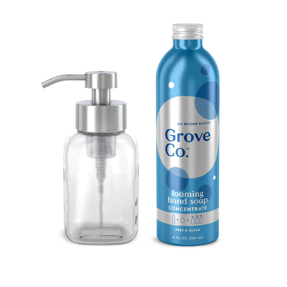 Grove Co. foaming hand soap refill bottle for easy refills and soft hands.