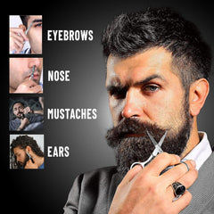 Grow Alpha Beard stainless steel mustache scissors in view
