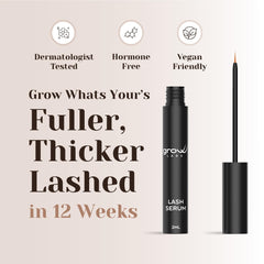 Grow Labs serum with peptides and biotin nourishes lash growth and resilience