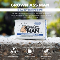 Grown Ass Man Co. beard-wash bar in use for gentle cleansing.