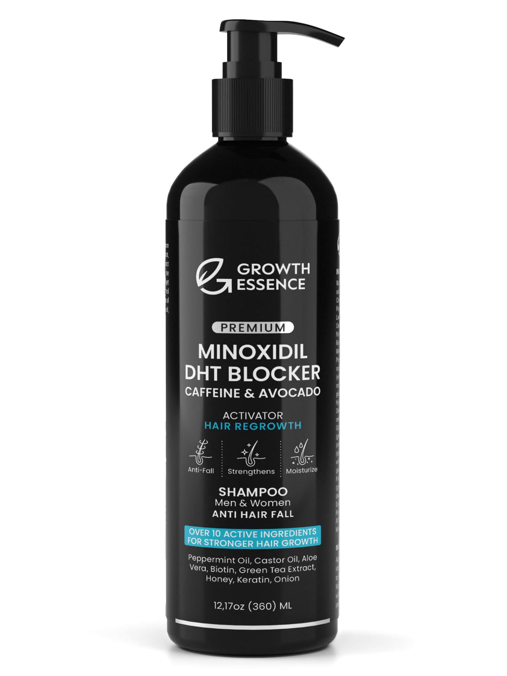 Growth Essence Minoxidil Shampoo bottle ready for daily scalp care and hair nourishment