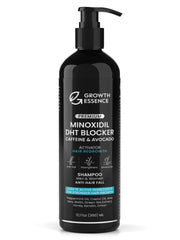 Growth Essence Minoxidil Shampoo bottle ready for daily scalp care and hair nourishment