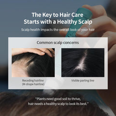 Label close-up highlighting the serum's key Sea Water and Biotin ingredients.