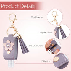 GTILE hand sanitizer keychain purple holster with colorful tassel