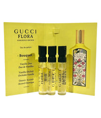 Gucci Flora Gorgeous Orchid edp sample bottle close-up for testing scent