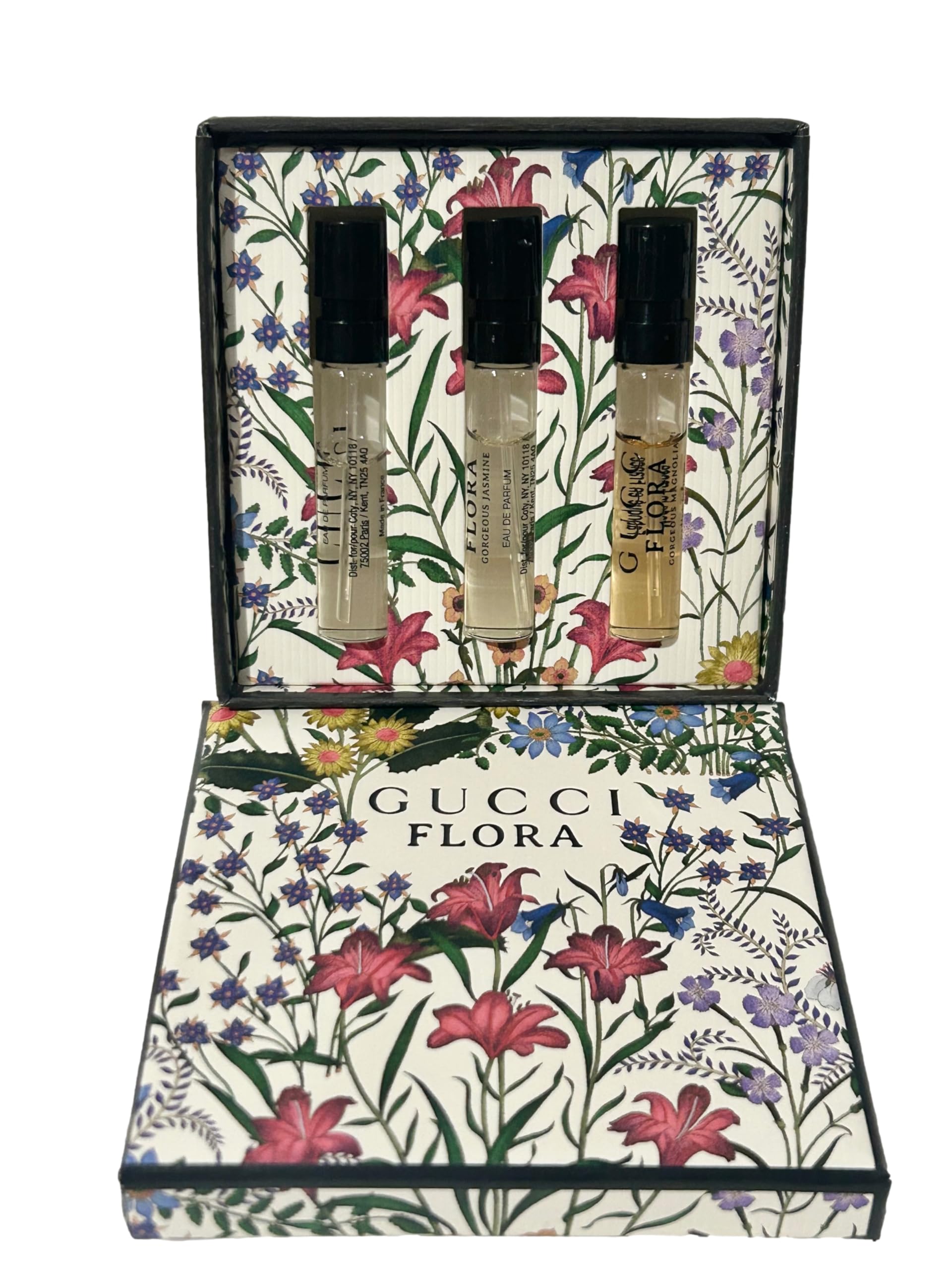Gucci Flora sample set gardenia bottle for travel-friendly perfume