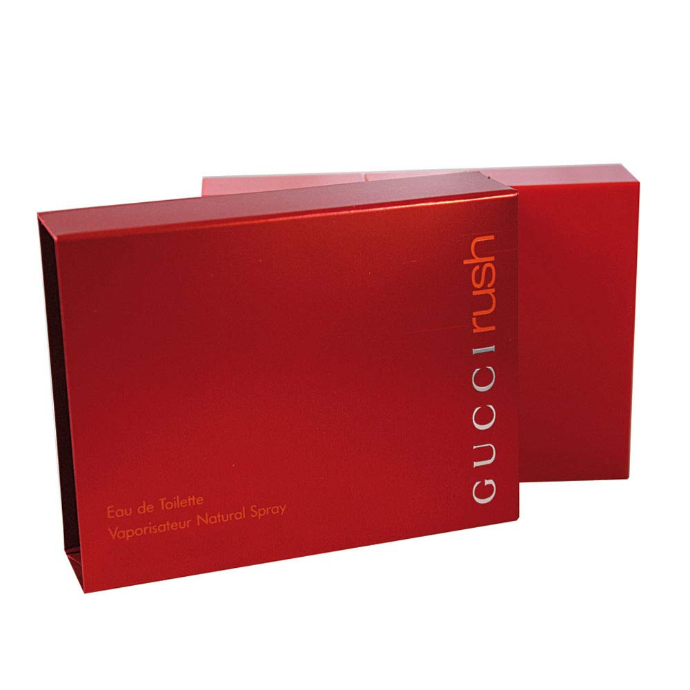 Gucci Rush bottle close-up, versatile day-to-night fragrance for women.