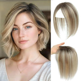 GULALUUK hair topper 10-inch 3D side view for seamless blend.