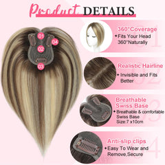 GULALUUK ombre light brown with blonde highlight adds natural dimension.