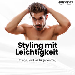 Gummy Keratin mousse applied to hair for styling and volume