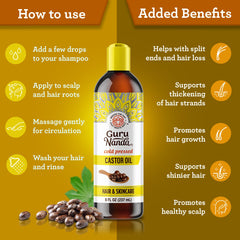 GuruNanda Castor Oil for eyebrow and eyelash enhancement